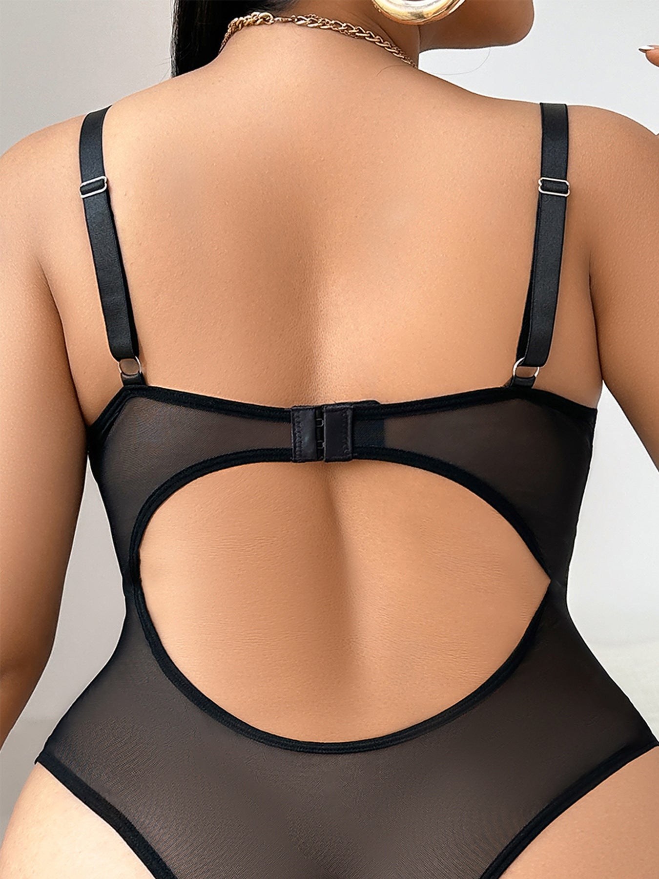 Plus Size Sexy Woman Faux Leather Jumpsuit Lace Stitching Strap Sexy Nightclub Pajamas