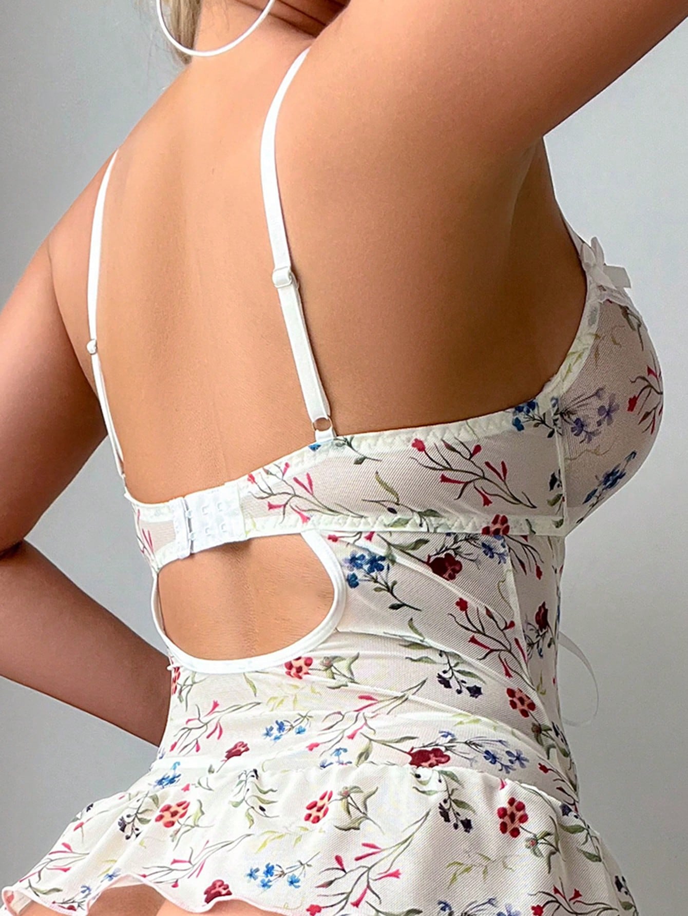 Sexy Underwear Lace Strap Splicing Sling Pajamas T Back Two Piece Set