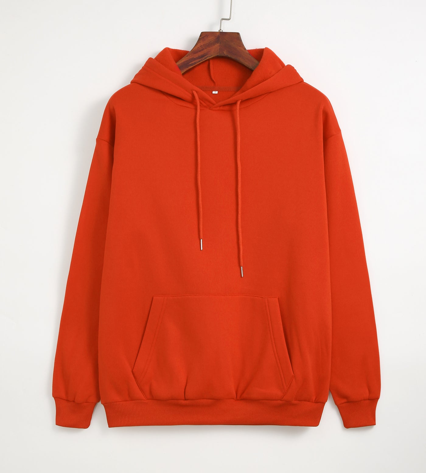 Spring Autumn Thickened Fleece Lined Solid Color Women Hooded Sports Thin Section Loose Trendy Women Hoodie
