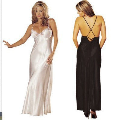 New Sexy Lingerie Silk Dress Gold Silk Pajamas