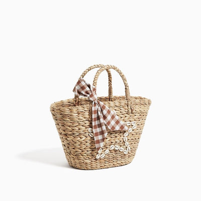 Straw Bag Woven Bag Beach Bag Summer Seaside Holiday Handmade Embroidery Mori Girl Bag