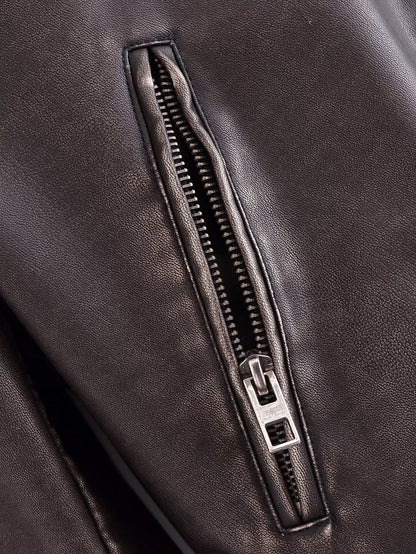 Spring Women Urban Casual Faux Leather Bomber Jacket