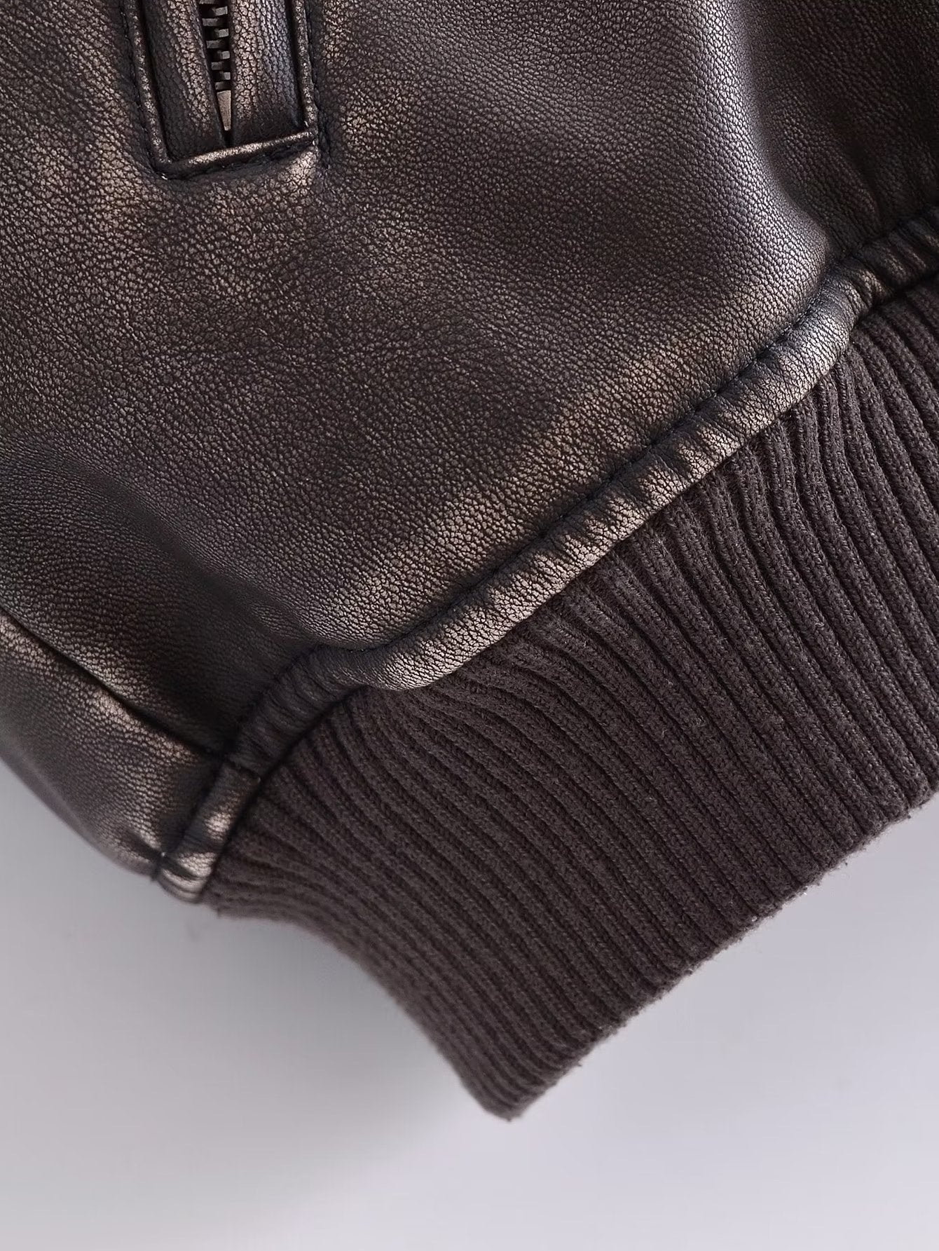 Spring Women Urban Casual Faux Leather Bomber Jacket