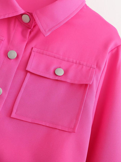 Women Clothing Autumn Casual Long Sleeve Short Blazer Skort Suit