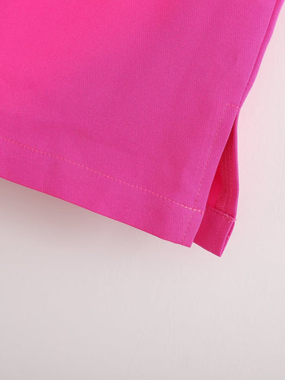 Women Clothing Autumn Casual Long Sleeve Short Blazer Skort Suit