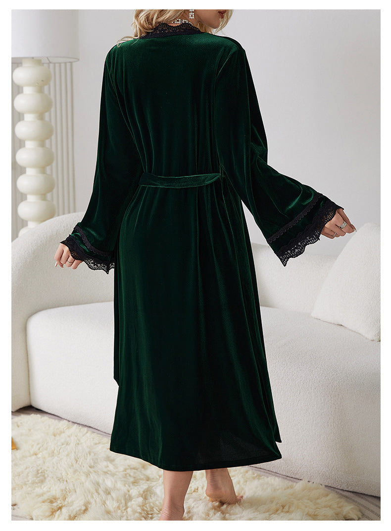 Dark Green Outerwear Gown