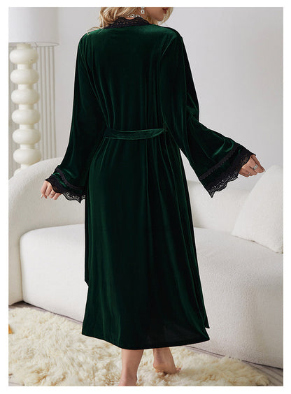 Dark Green Outerwear Gown