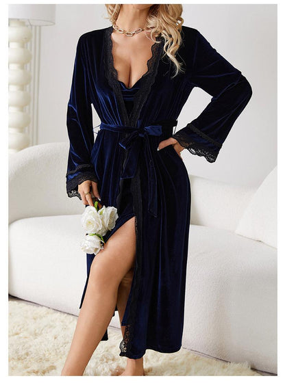 Sapphire Blue Outerwear Gown