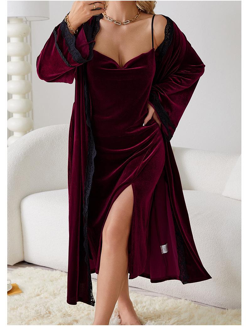 Wine Red Outerwear Gown Suspender Skirt