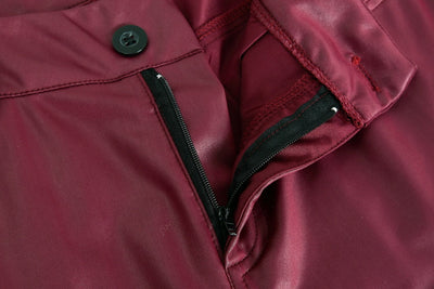 Autumn Winter New Wish Popular Solid Color Faux Leather Pants Casual Sexy Skinny Pants Women Trousers