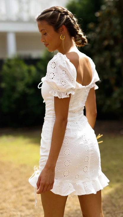 Women Hip Lace up Dress Women Sexy Pleated V neck Dress