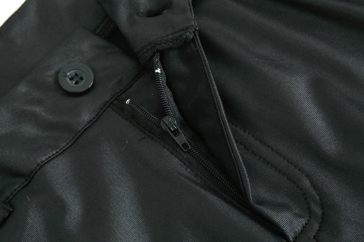 Autumn Winter New Wish Popular Solid Color Faux Leather Pants Casual Sexy Skinny Pants Women Trousers