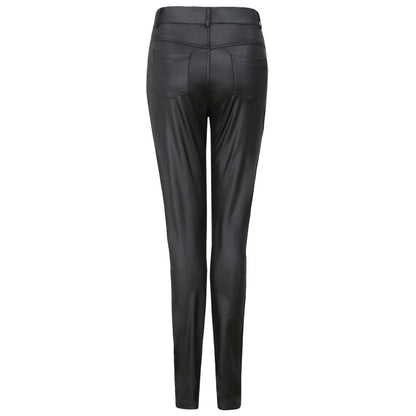 Autumn Winter New Wish Popular Solid Color Faux Leather Pants Casual Sexy Skinny Pants Women Trousers