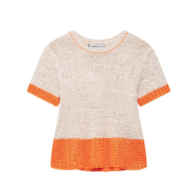 Spring Women Clothing Stylish Simple Short-Sleeved Knitted Top
