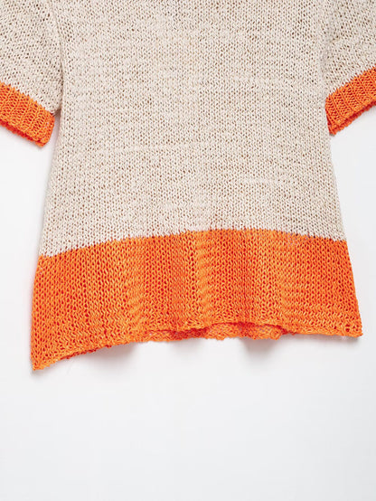 Spring Women Clothing Stylish Simple Short-Sleeved Knitted Top