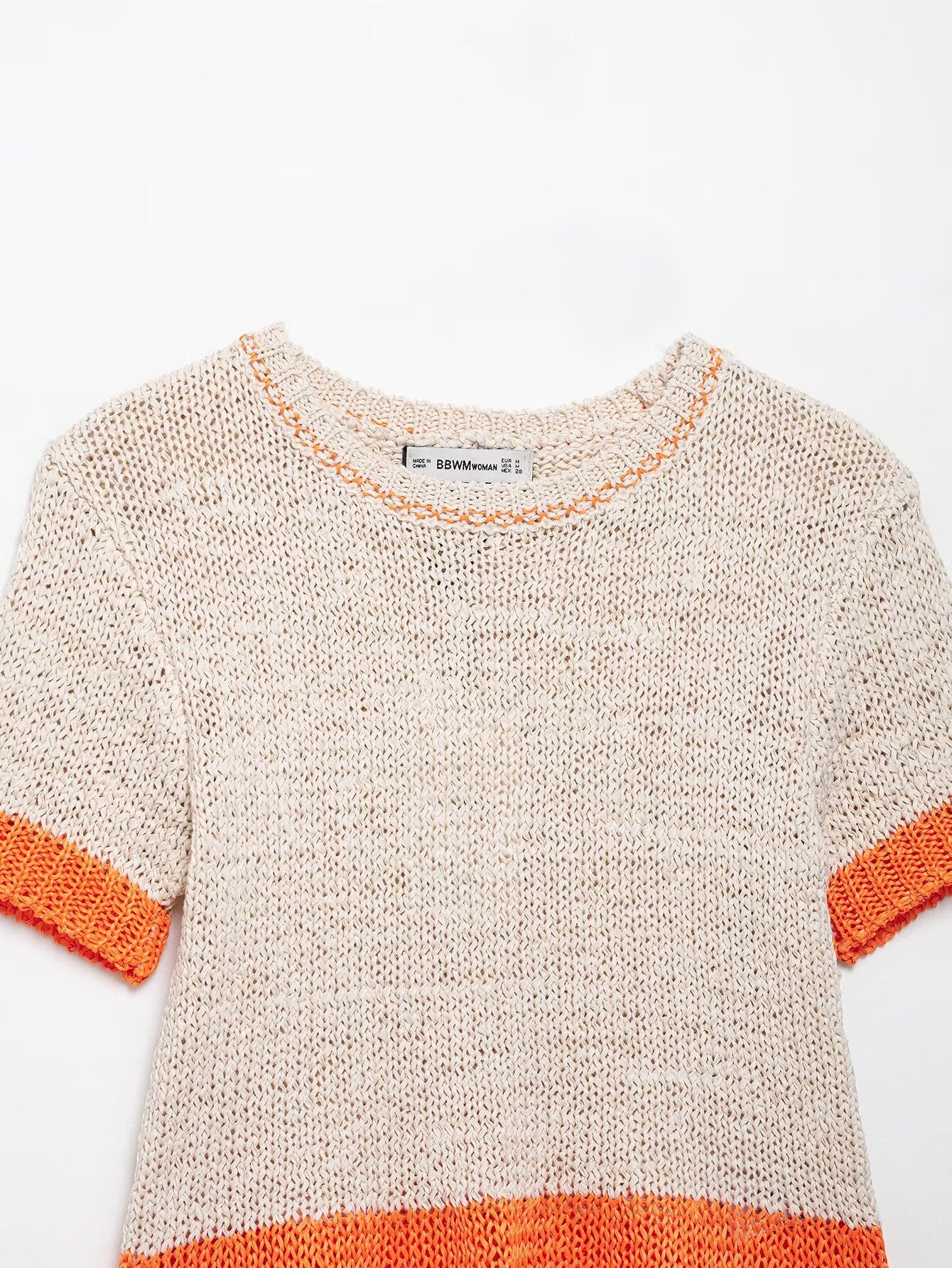 Spring Women Clothing Stylish Simple Short-Sleeved Knitted Top