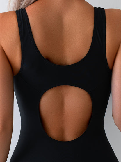 One Piece Competitive Swimsuit One Piece Printing Stitching Solid Color