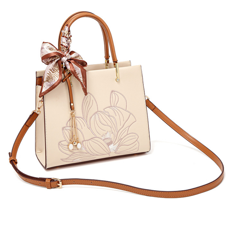 Handbag Spring Elegant Graceful Mother Bag Chinese Embroidery Women Shoulder Bag Large Capacity Office Tote Women - GLAMWEARS