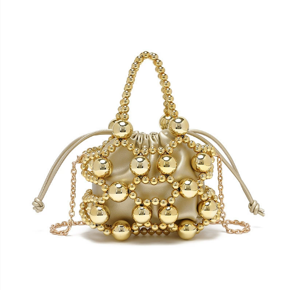 Special Interest Design Beaded Bag Fashionable All Match Exquisite Hollow Out Cutout Beads Woven Bag High Grade Portable Shoulder Messenger Bag - GLAMWEARS