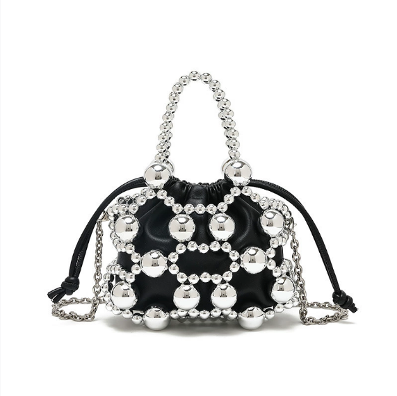 Special Interest Design Beaded Bag Fashionable All Match Exquisite Hollow Out Cutout Beads Woven Bag High Grade Portable Shoulder Messenger Bag - GLAMWEARS