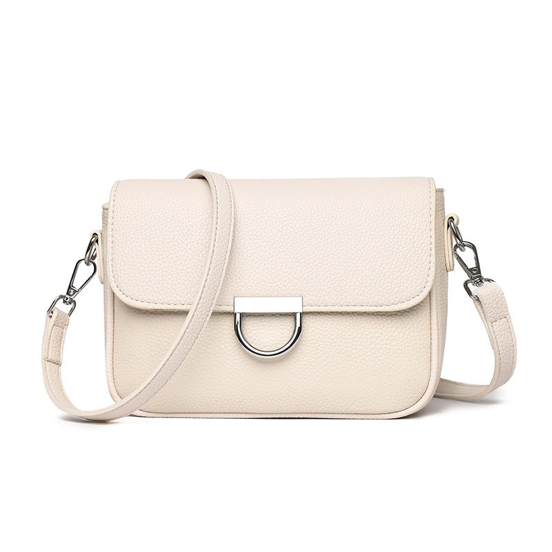 Genuine Leather Crossbody Bag Advanced Texture Spring Small Square Bag Retro Elegance All Matching Shoulder Bag Ladies