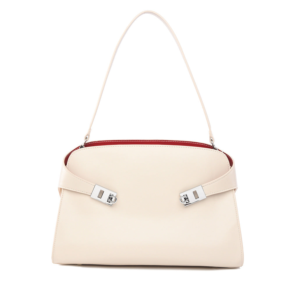 Simple Shoulder Bag High Sense Ladies Underarm Bag Loose Soft Leather Large Capacity Office Bag Women - GLAMWEARS