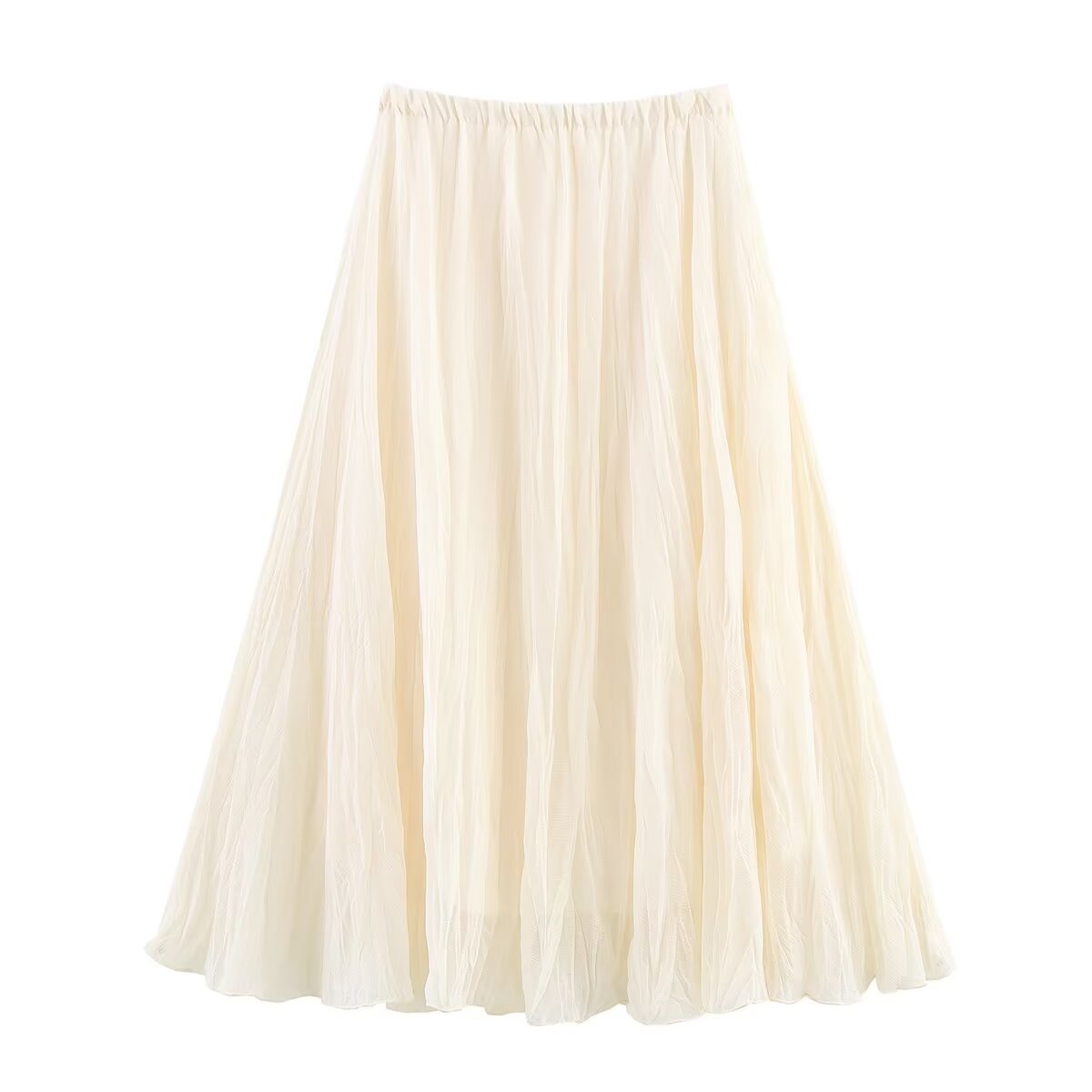Summer Women Clothing Stylish Simple Candy Color Fold Effect Skirt