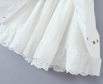 Elastic Lace Embroidered Cherry Strawberry Princess Doll Dress