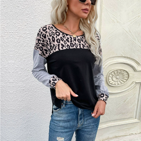 Early Autumn Middle East Women Street Pullover round Neck Patchwork Sweater Women