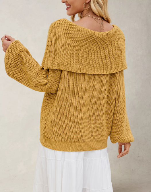 Autumn Winter Women Clothing Loose Sweater off Neck Pullover Sweater