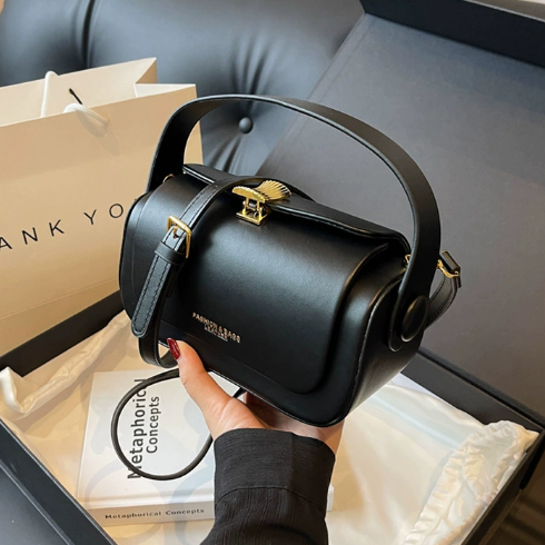 High Grade Portable Small Square Bag Women Light Luxury Faux Leather Box Bag Office All Matching Shoulder Messenger Bag - GLAMWEARS