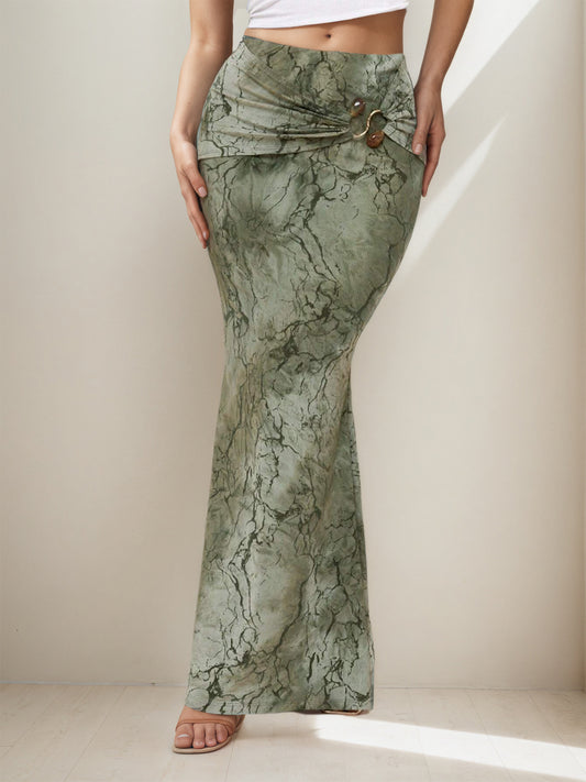 Retro Print Skirt Summer Niche Characteristic Sexy Slim Sheath Dress