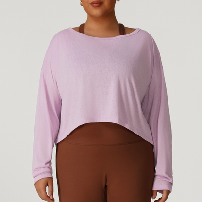 Plus Size Women Loose Sun Protection Long Sleeved Sports Blouse Women Backless Quick Drying Breathable Jacquard Yoga Workout Clothes Top