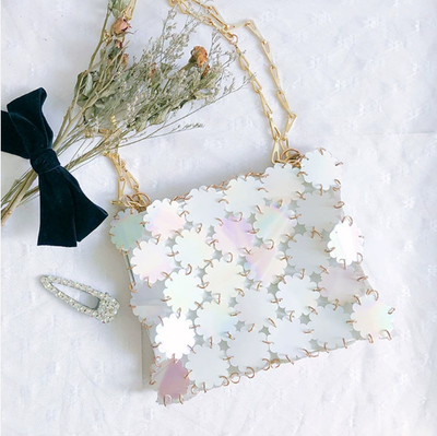 One Shoulder Crossbody Bag Casual Sequined Mobile Phone Bag Magic Color Plum Blossom Piece Chain Bag