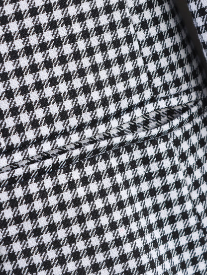 Women Autumn Plaid Double Breasted Coat Personalized Blazers