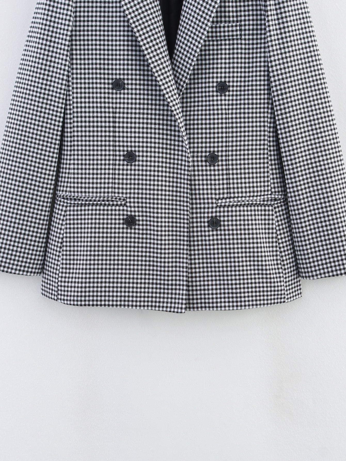 Women Autumn Plaid Double Breasted Coat Personalized Blazers