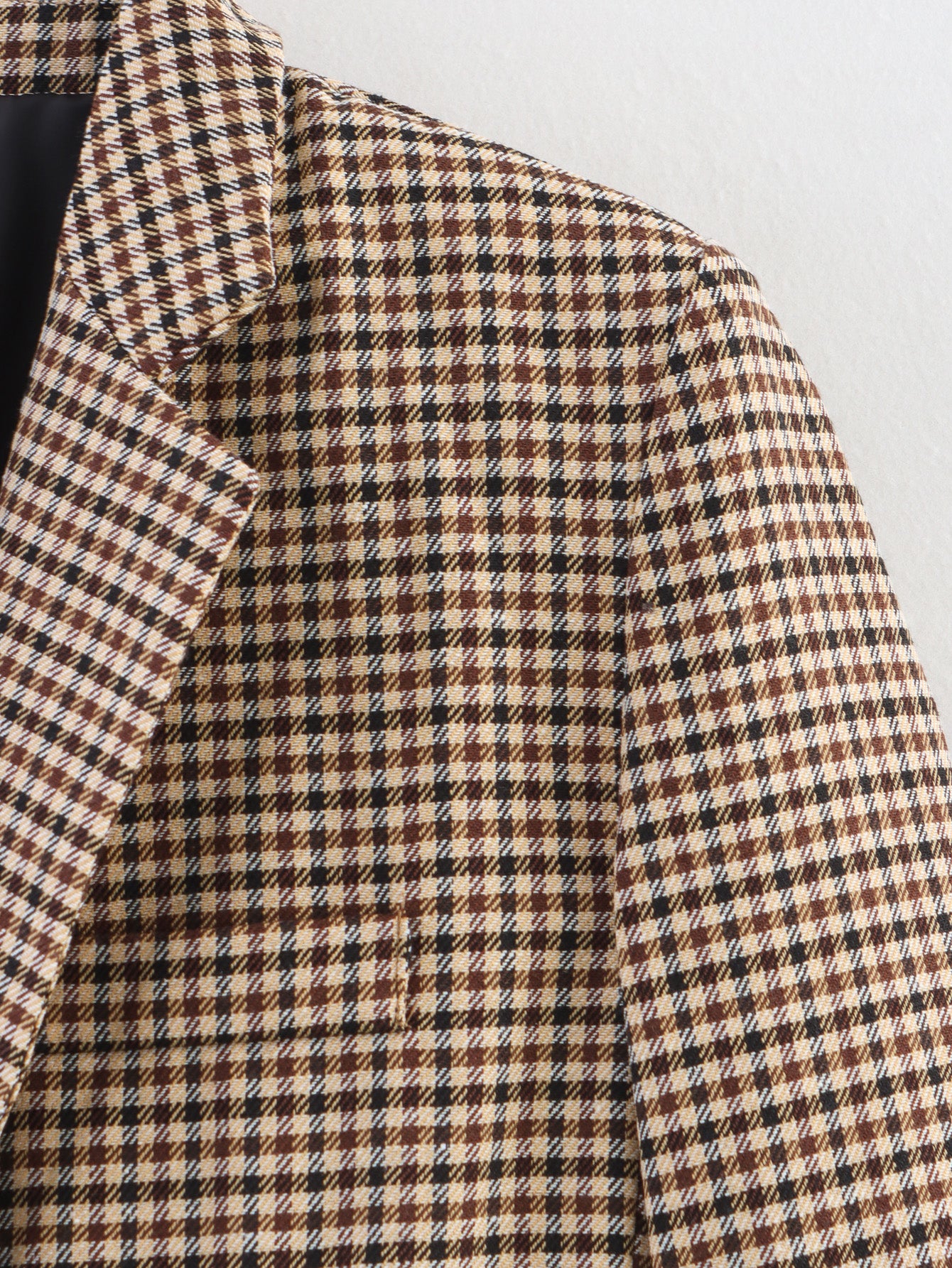 Women Autumn Plaid Double Breasted Coat Personalized Blazers