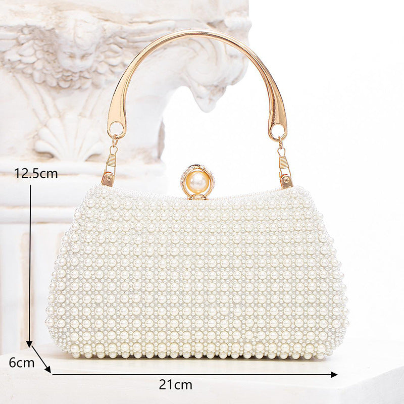 Trendy Elegant Pearl Bag Socialite Dress Dinner Party Hand Bag Crossbody Bag Dinner Bag - GLAMWEARS