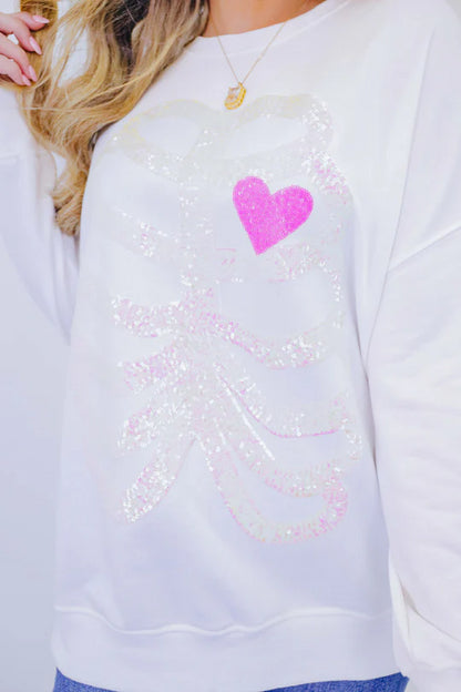 Autumn Winter Women Clothing Halloween Skull Sequined Top Long Sleeve Pullover Hoodie Women