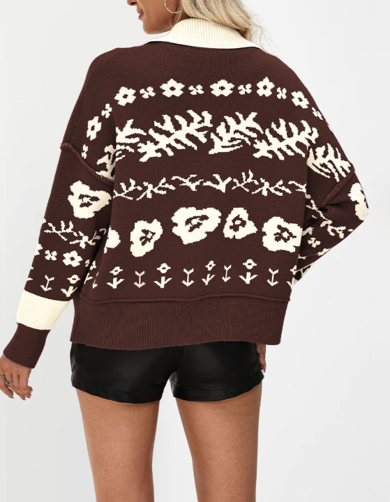 Autumn Winter Square Collar Button Sweater Women Clothing Loose Cardigan Knitted Coat