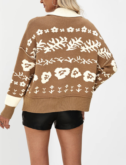 Autumn Winter Square Collar Button Sweater Women Clothing Loose Cardigan Knitted Coat