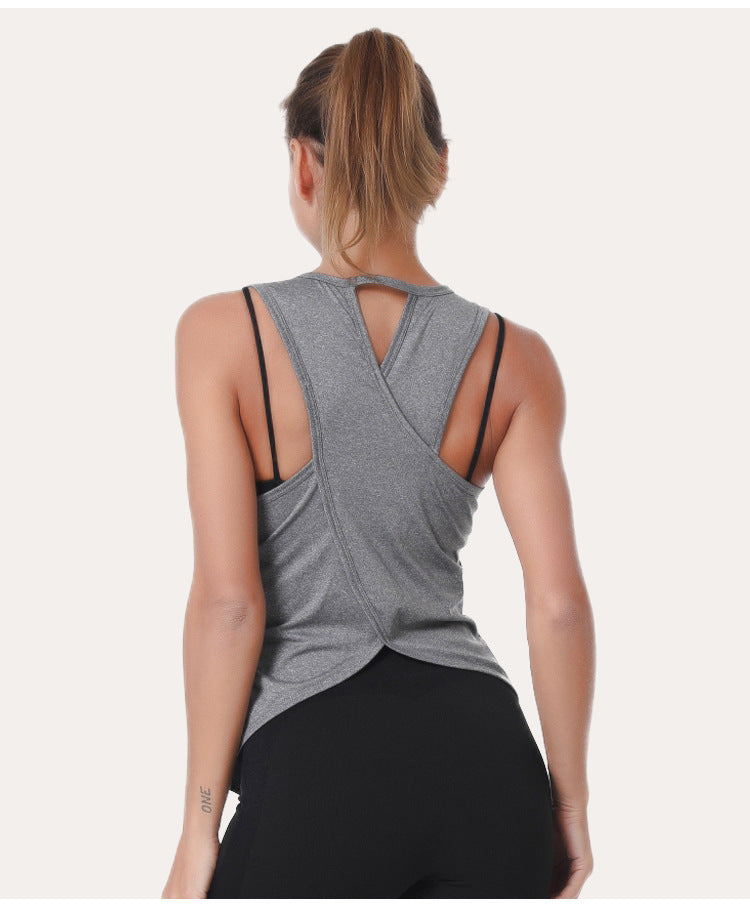 Women Yoga Vest plus Size Quick Drying Breathable Exercise Vest Running Fitness Top