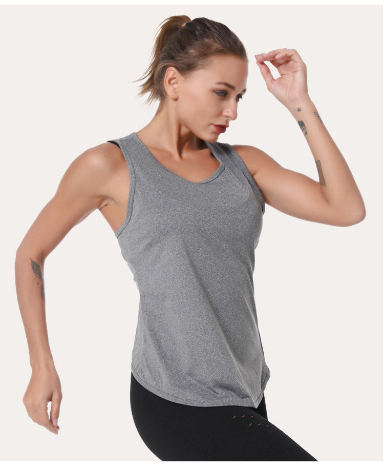 Women Yoga Vest plus Size Quick Drying Breathable Exercise Vest Running Fitness Top