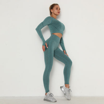 Long Sleeve Trousers Suit-Green