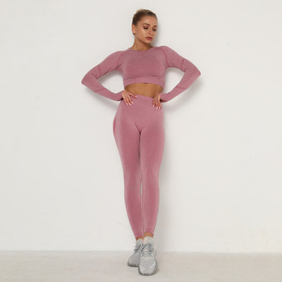 Long Sleeve Trousers Suit-Wine Red