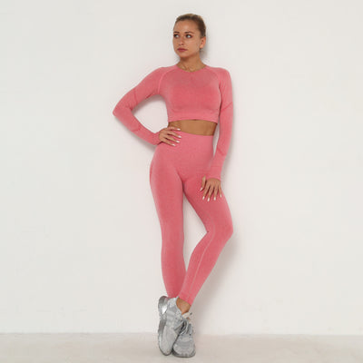 Long Sleeve Trousers Suit-Watermelon Red