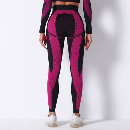 Seamless Sexy Stripes Hip Lifting Internet Celebrity Workout Pants Absorb Sweat Running Sports Fitness Yoga Pants Women