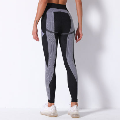 Seamless Sexy Stripes Hip Lifting Internet Celebrity Workout Pants Absorb Sweat Running Sports Fitness Yoga Pants Women