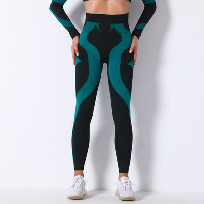 Seamless Sexy Stripes Hip Lifting Internet Celebrity Workout Pants Absorb Sweat Running Sports Fitness Yoga Pants Women