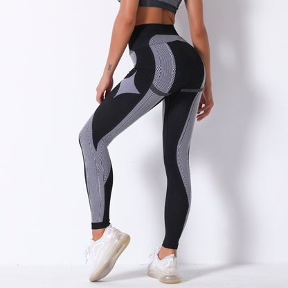 Seamless Sexy Stripes Hip Lifting Internet Celebrity Workout Pants Absorb Sweat Running Sports Fitness Yoga Pants Women
